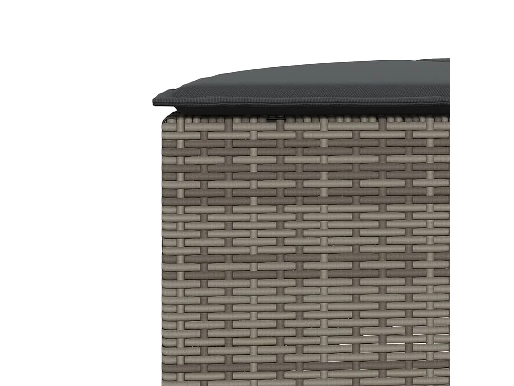 Salon de jardin 2 pcs demi-rond gris résine tressée