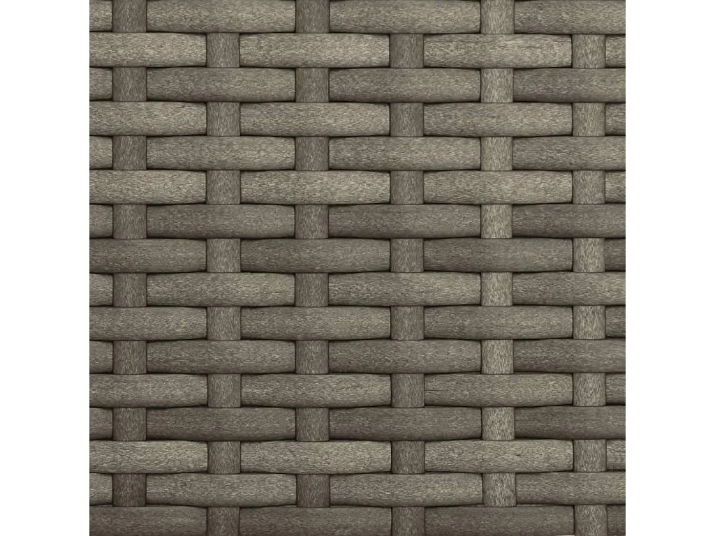 Canapé de jardin 3 places avec auvent et tabourets gris rotin