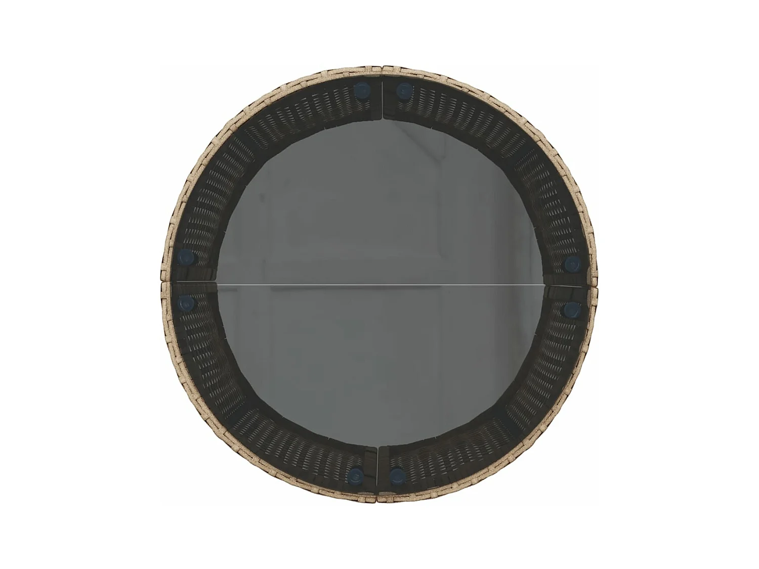 Cuscini tavolo per divano da giardino semitondi in resina intrecciata beige