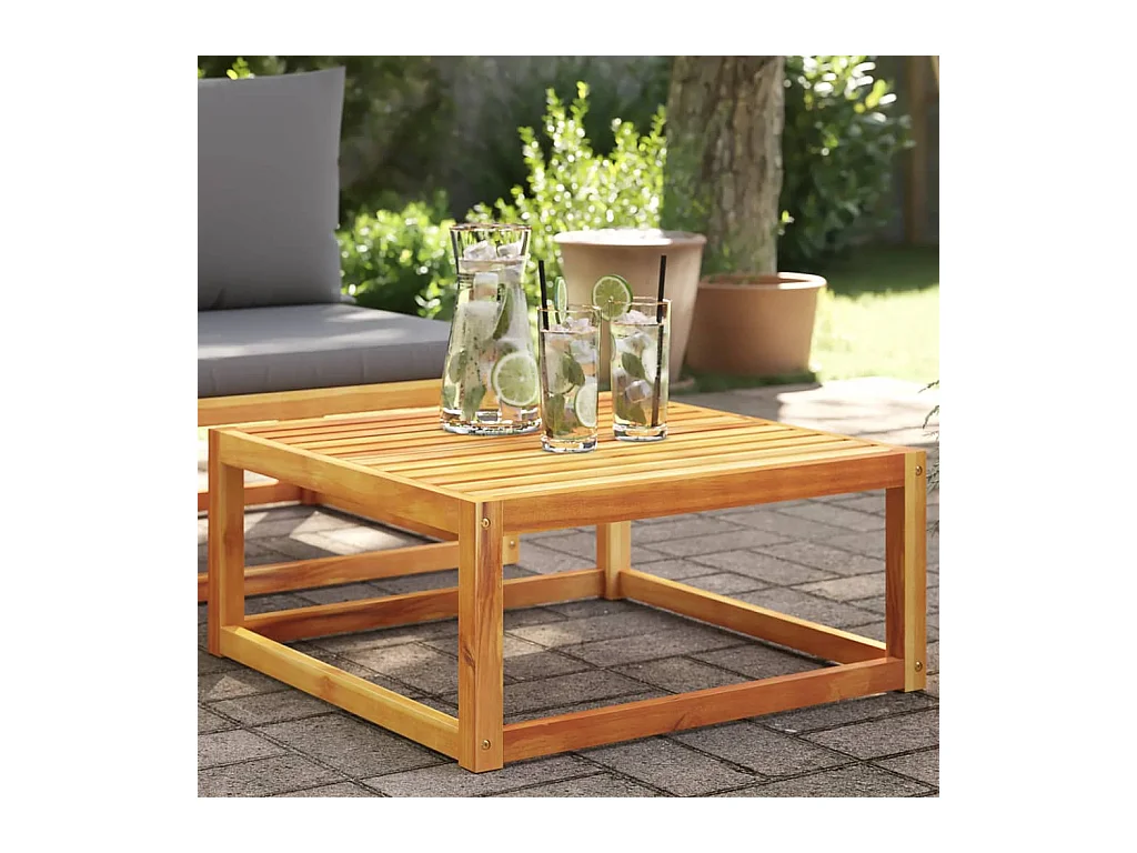 Table de jardin 65x65x29 cm bois massif d'acacia