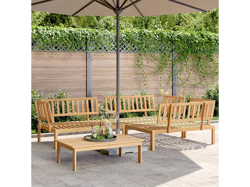 Garten-Palettenlounge 4 Stück aus massivem Akazienholz