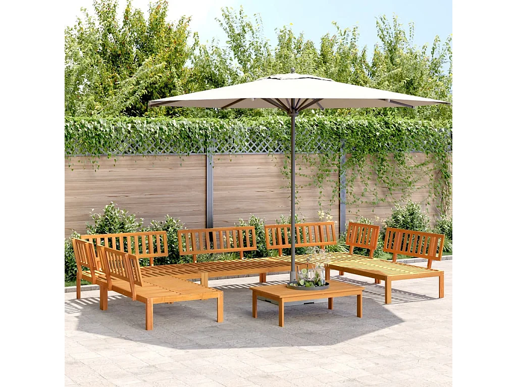 Salotto da giardino per pallet, 6 pezzi, in legno massello di acacia