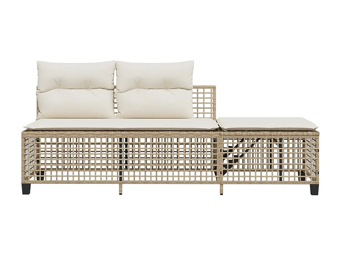 Salon de jardin d'angle avec coussins 3pcs beige résine tressée