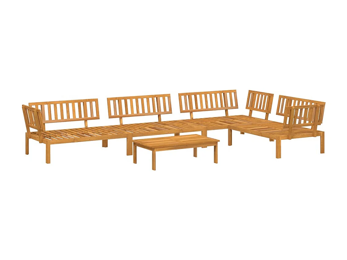 Salotto da giardino per pallet, 5 pezzi, in legno massello di acacia