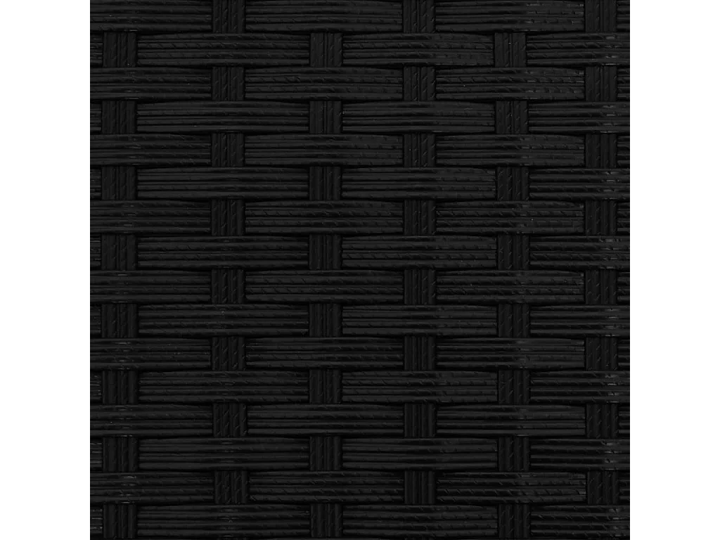 Sofá de jardim de 3 lugares com dossel e bancos de vime pretos