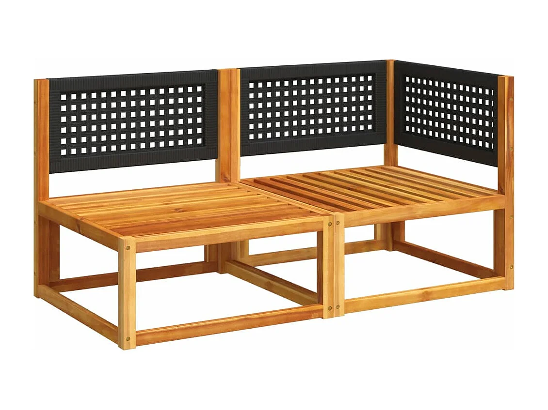 Gartensofa mit Kissen für 2 Personen aus massivem Akazienholz
