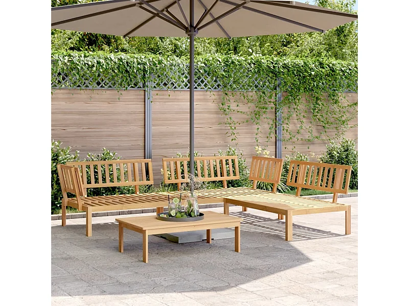 Salotto da giardino per pallet, 4 pezzi, in legno massello di acacia