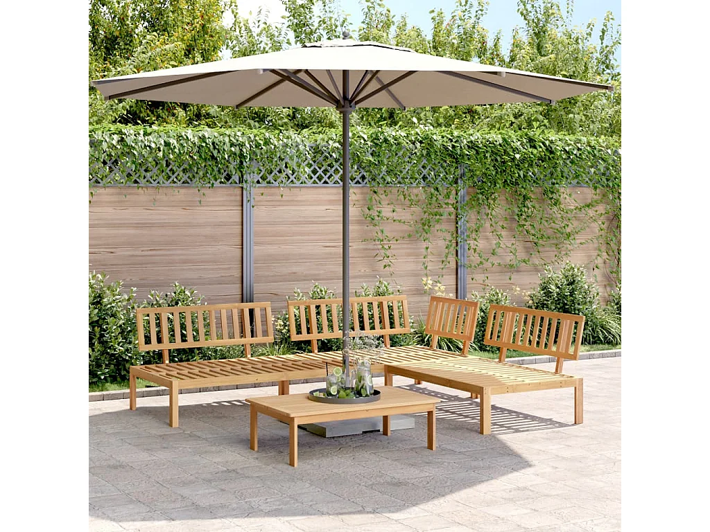 Garten-Palettenlounge 4 Stück aus massivem Akazienholz