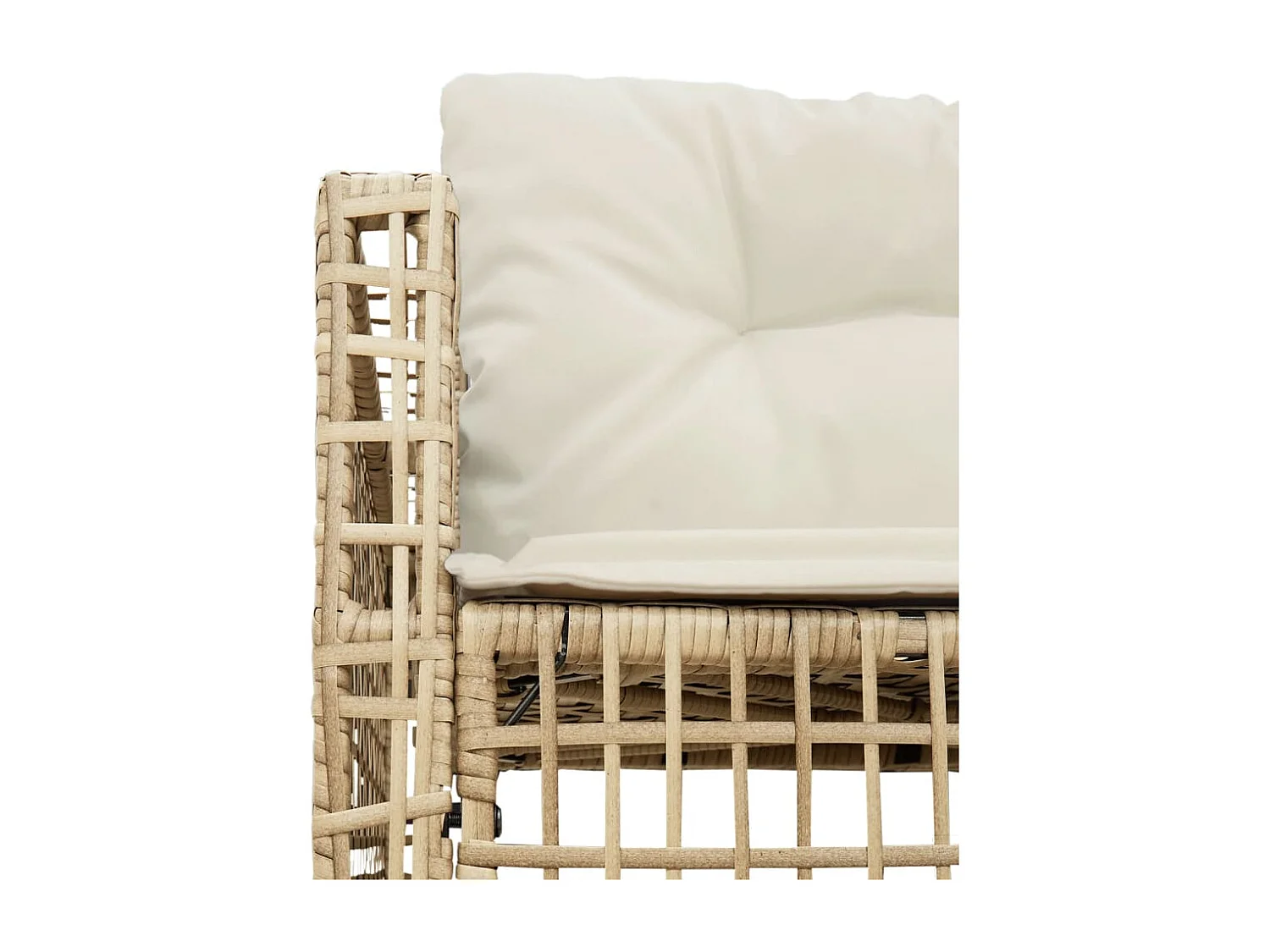 Canapé de jardin et coussins et repose-pied en forme de L rotin