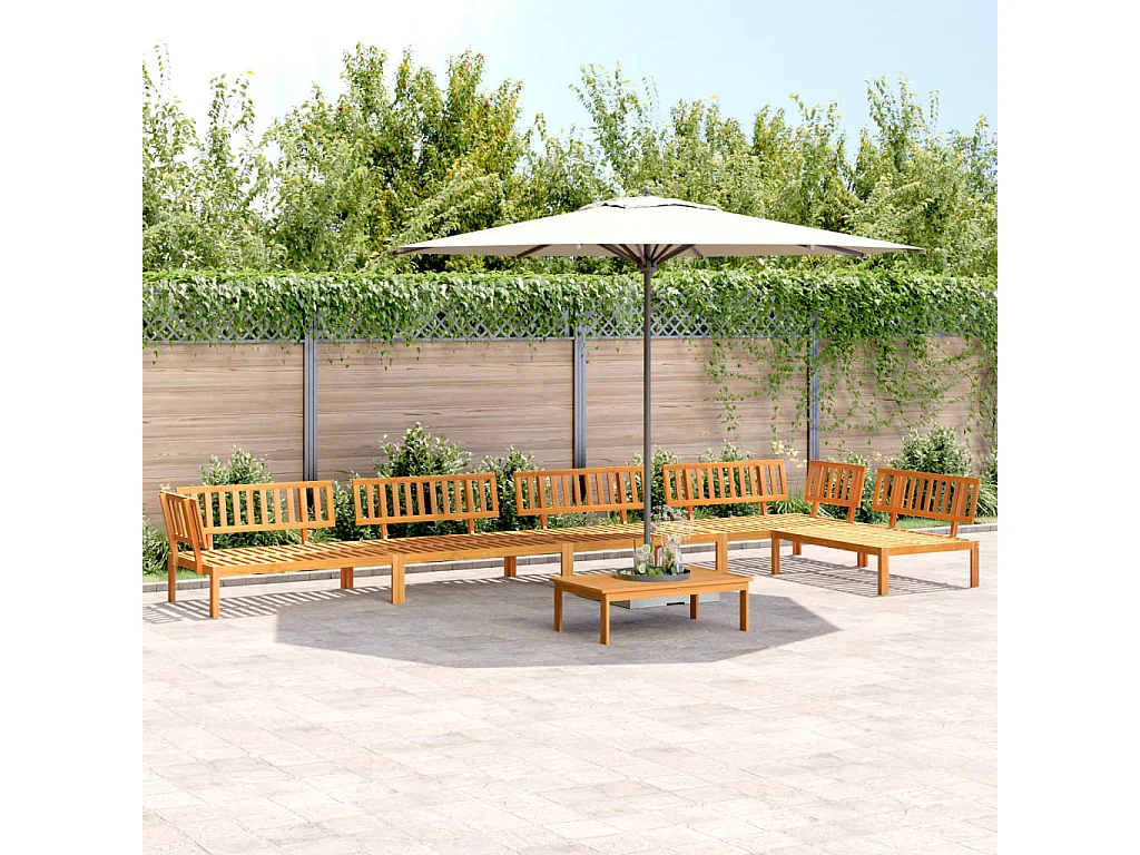 Salotto da giardino per pallet, 6 pezzi, in legno massello di acacia