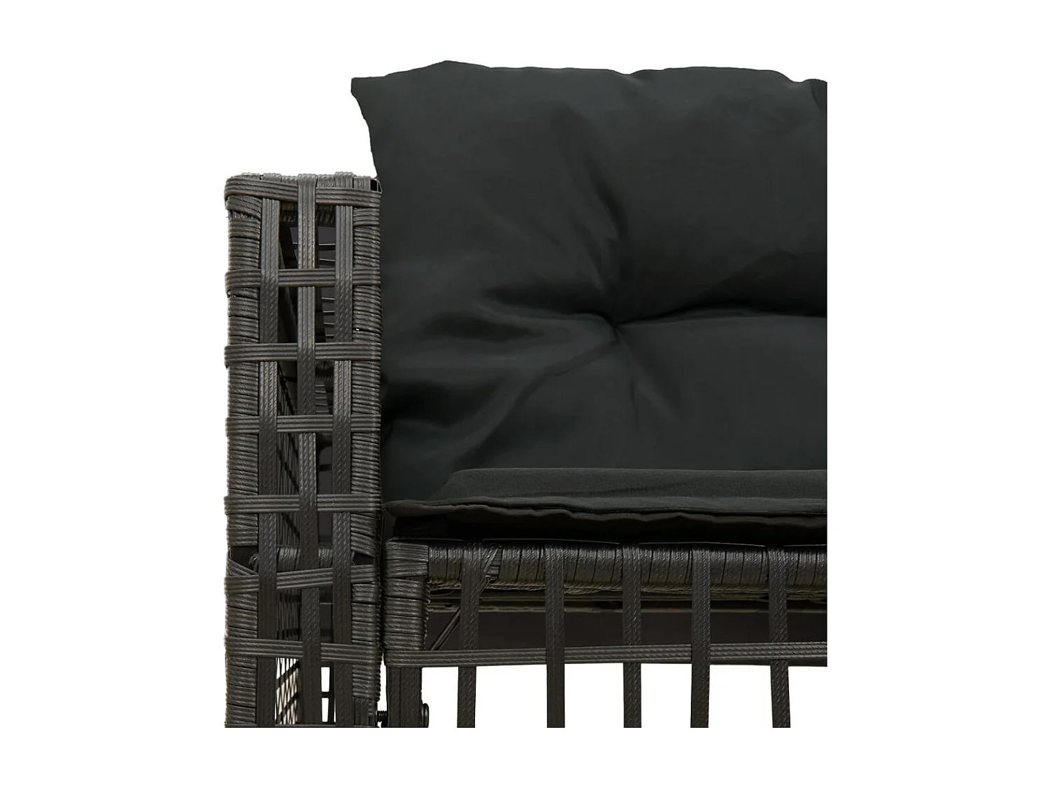 Canapé de jardin et coussins et repose-pied en forme de L rotin