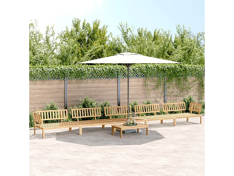 Salón de palets de jardín 6 piezas de madera maciza de acacia