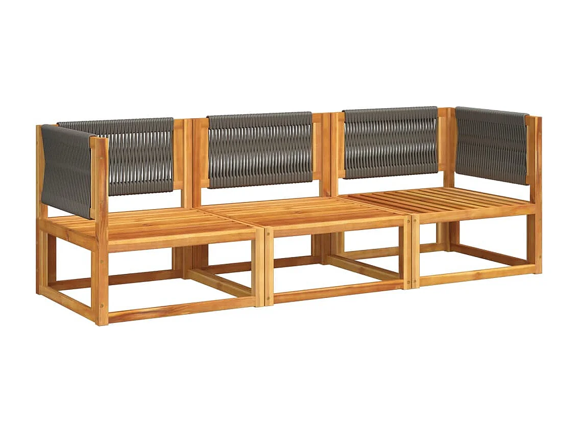 Gartenmöbel mit 3 Stück massiven Akazienholzkissen