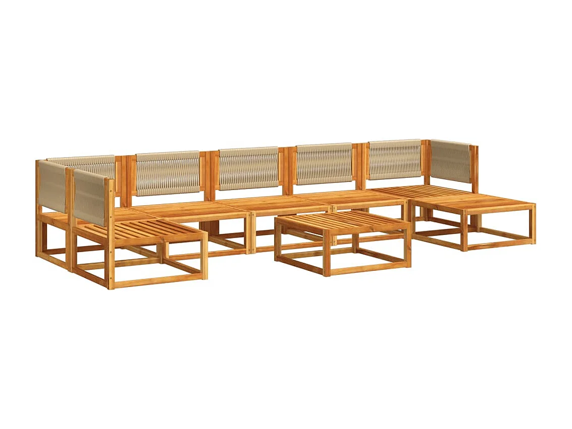 Salon de jardin avec coussins 8 pcs bois massif d'acacia