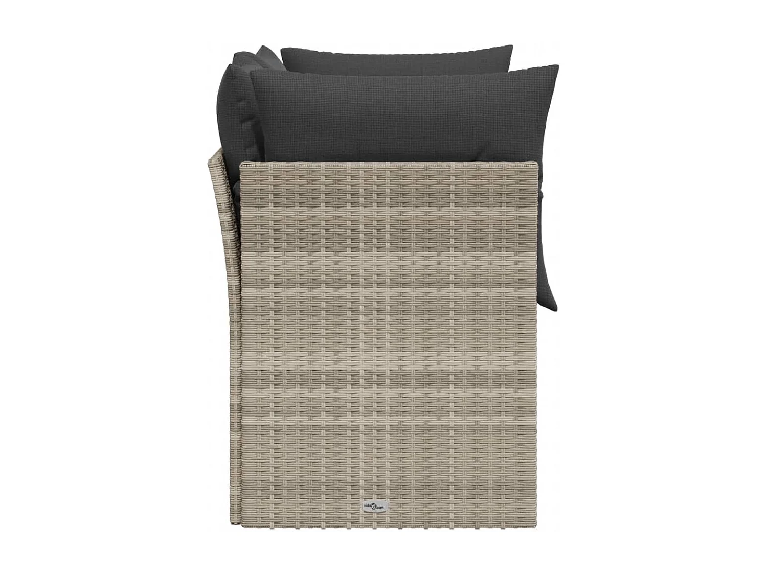 Sofá de jardín de 2 plazas y cojines de resina trenzada gris claro