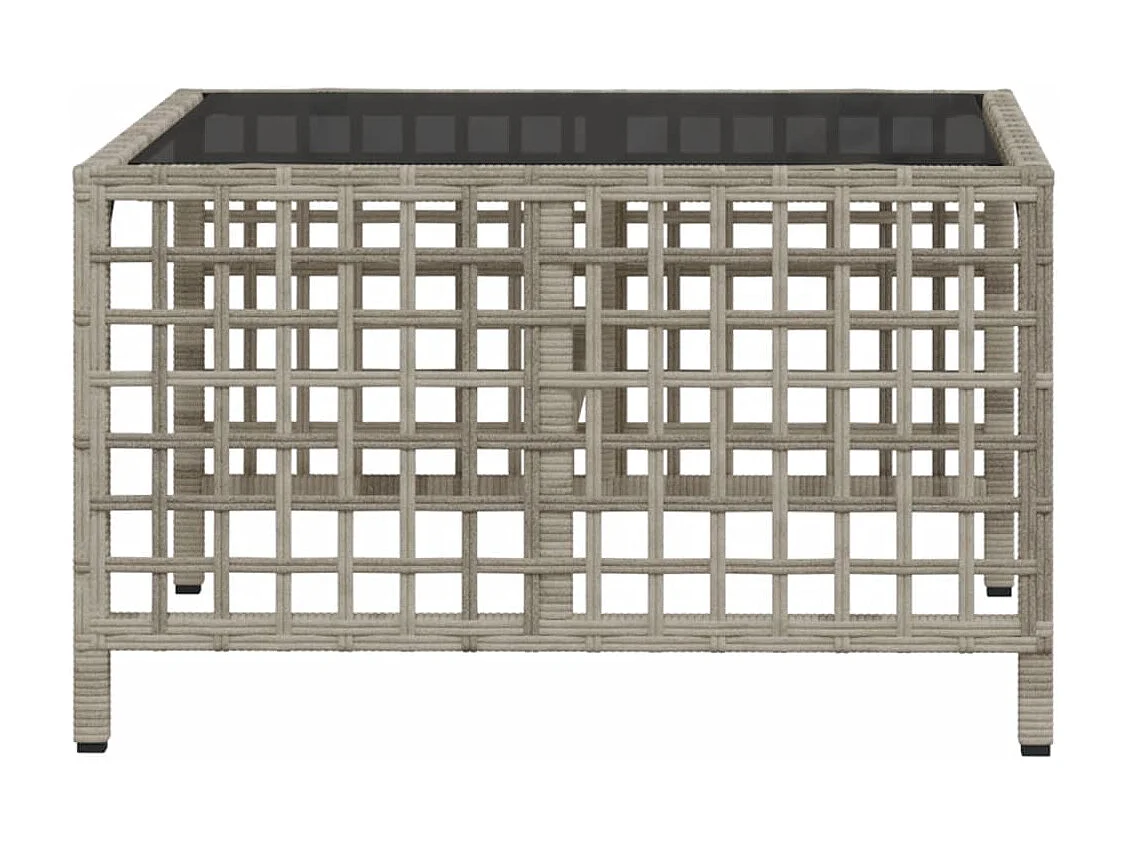 Salon de jardin d'angle avec coussins 3 pcs gris clair rotin