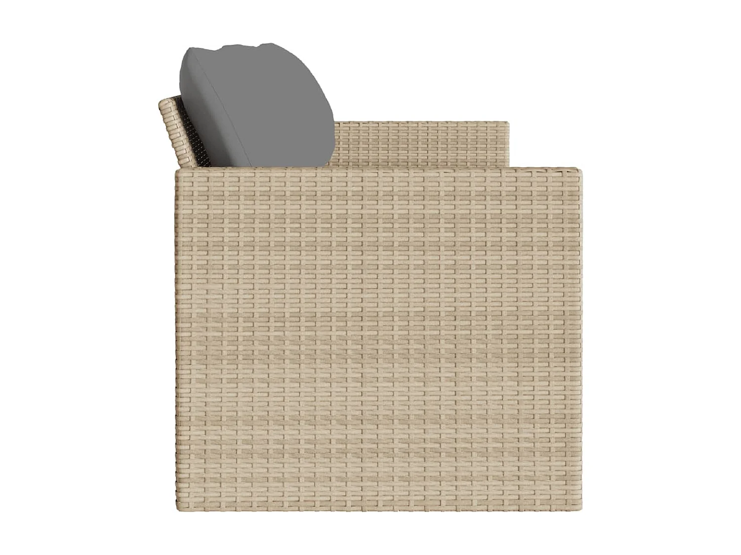 Canapé de jardin avec coussins 3 places beige résine tressée