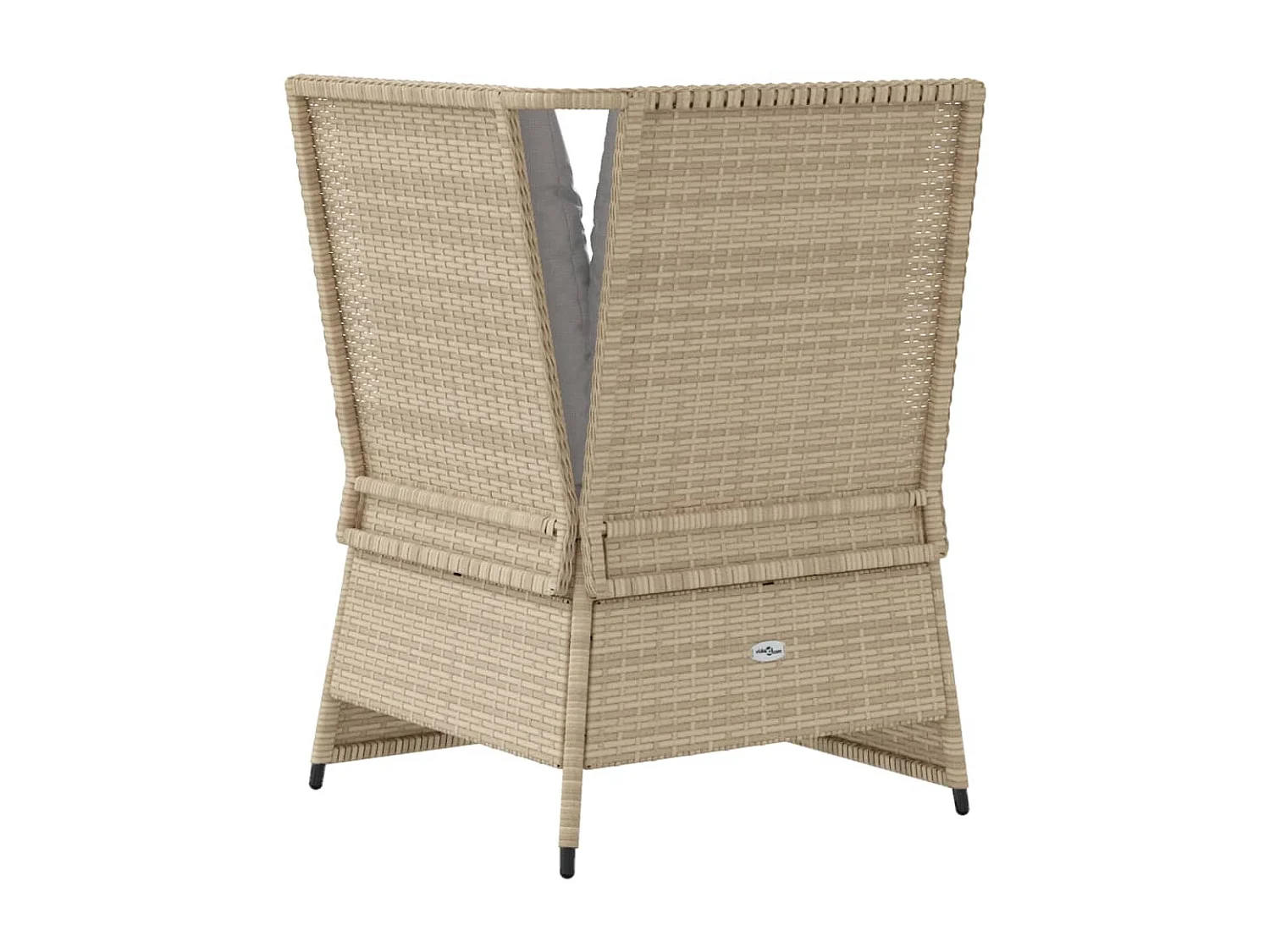 Canapé d'angle de jardin avec coussins beige résine tressée