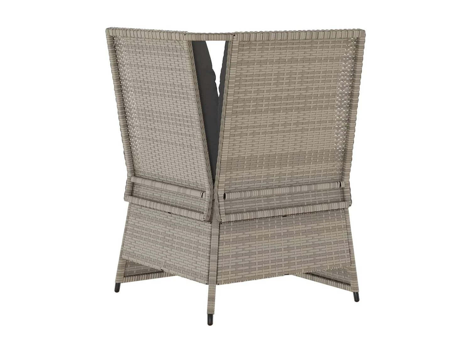 Canapé d'angle de jardin et coussins gris clair résine tressée