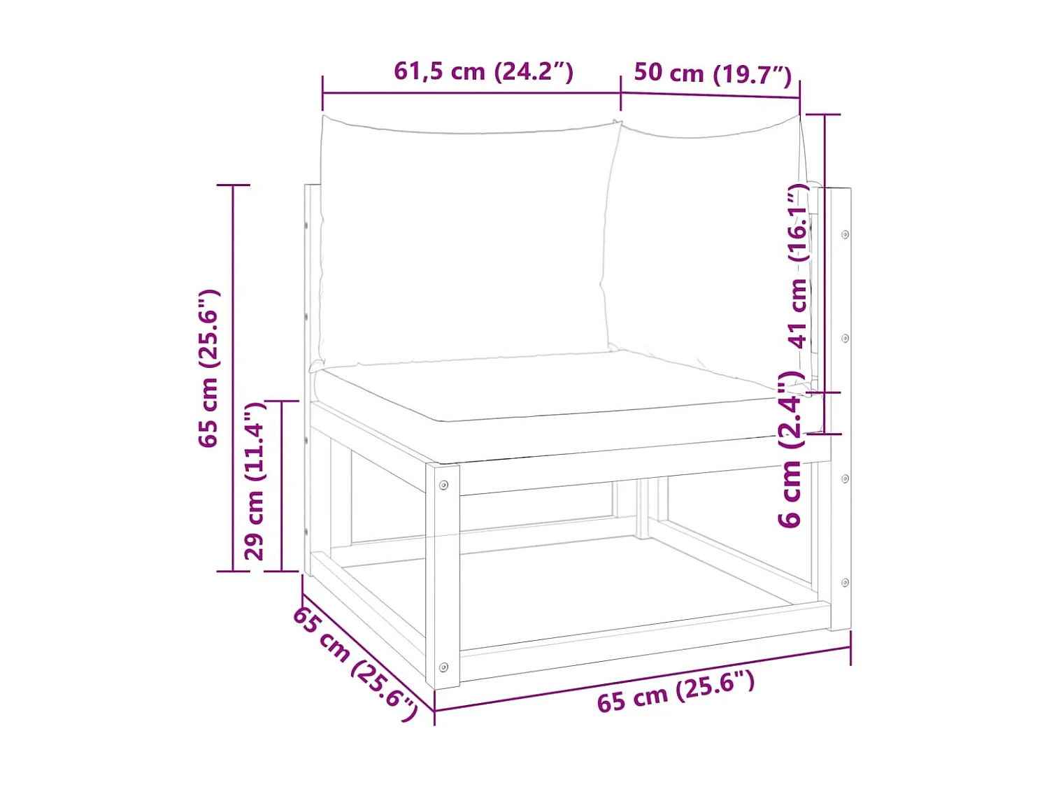 Garten-Ecksofa mit Kissen aus massivem Akazienholz