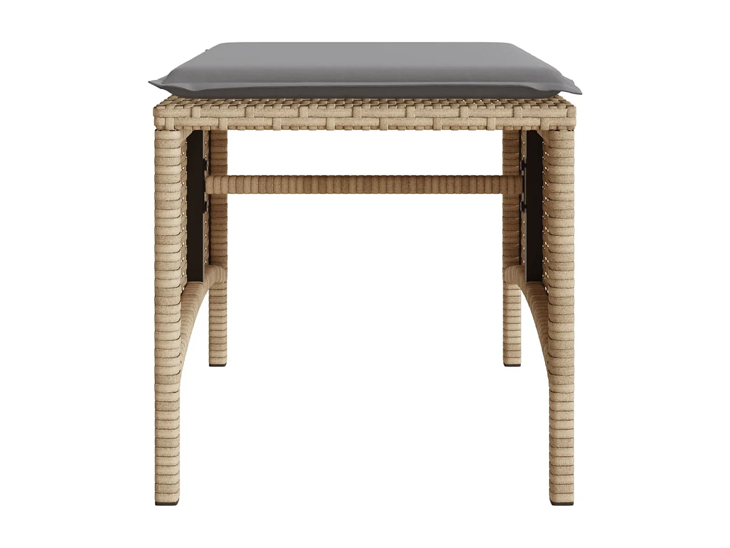 Divano da giardino a 2 posti con tavolo e sgabelli in rattan beige