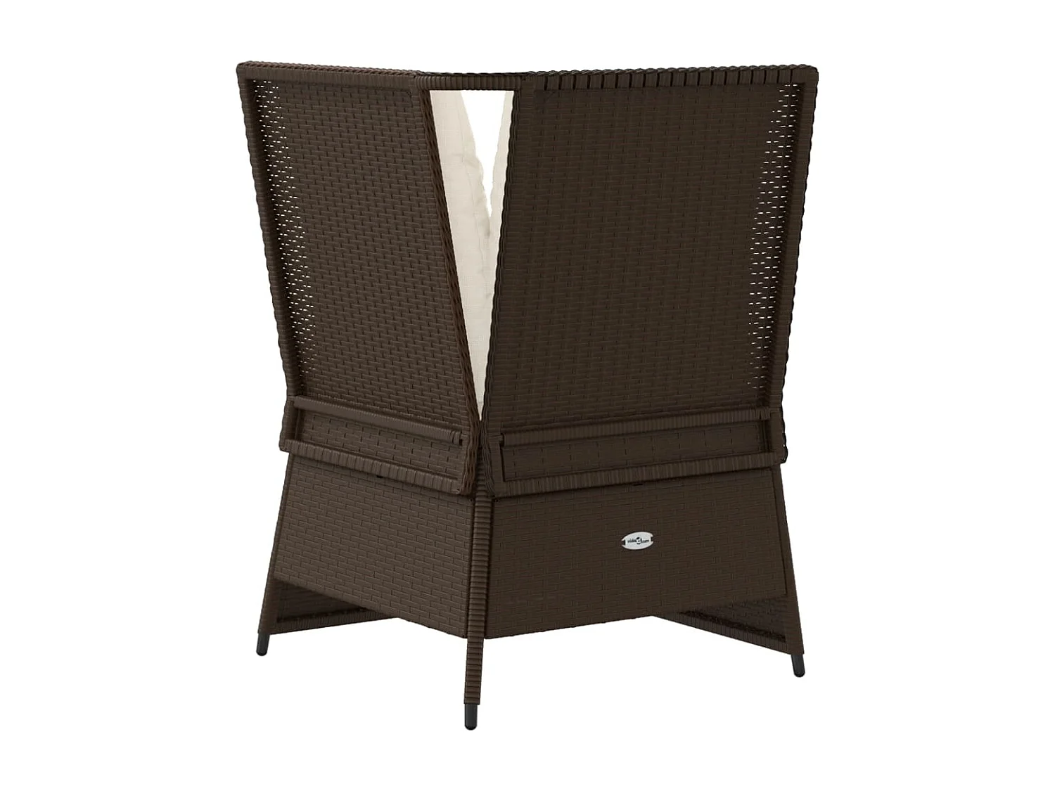 Canapé d'angle de jardin avec coussins marron résine tressée