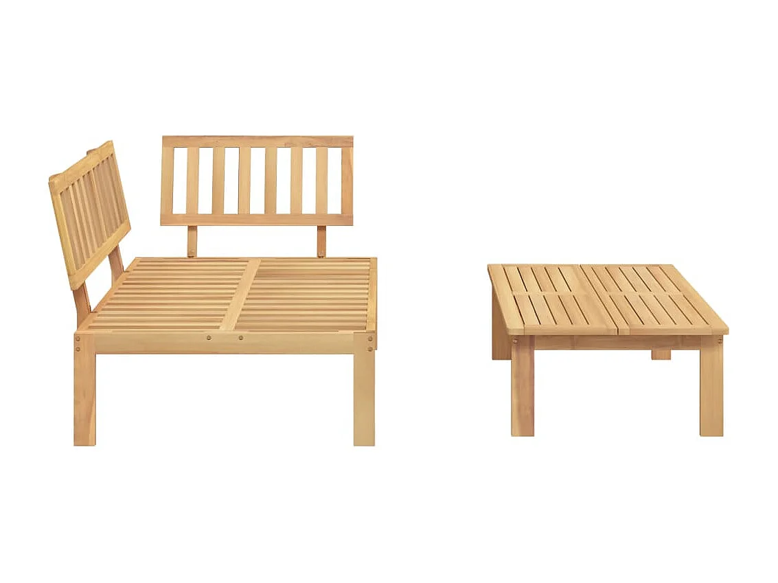 Salon de jardin palette 2 pcs bois massif d'acacia