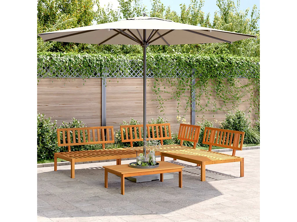 Garten-Palettenlounge 4 Stück aus massivem Akazienholz