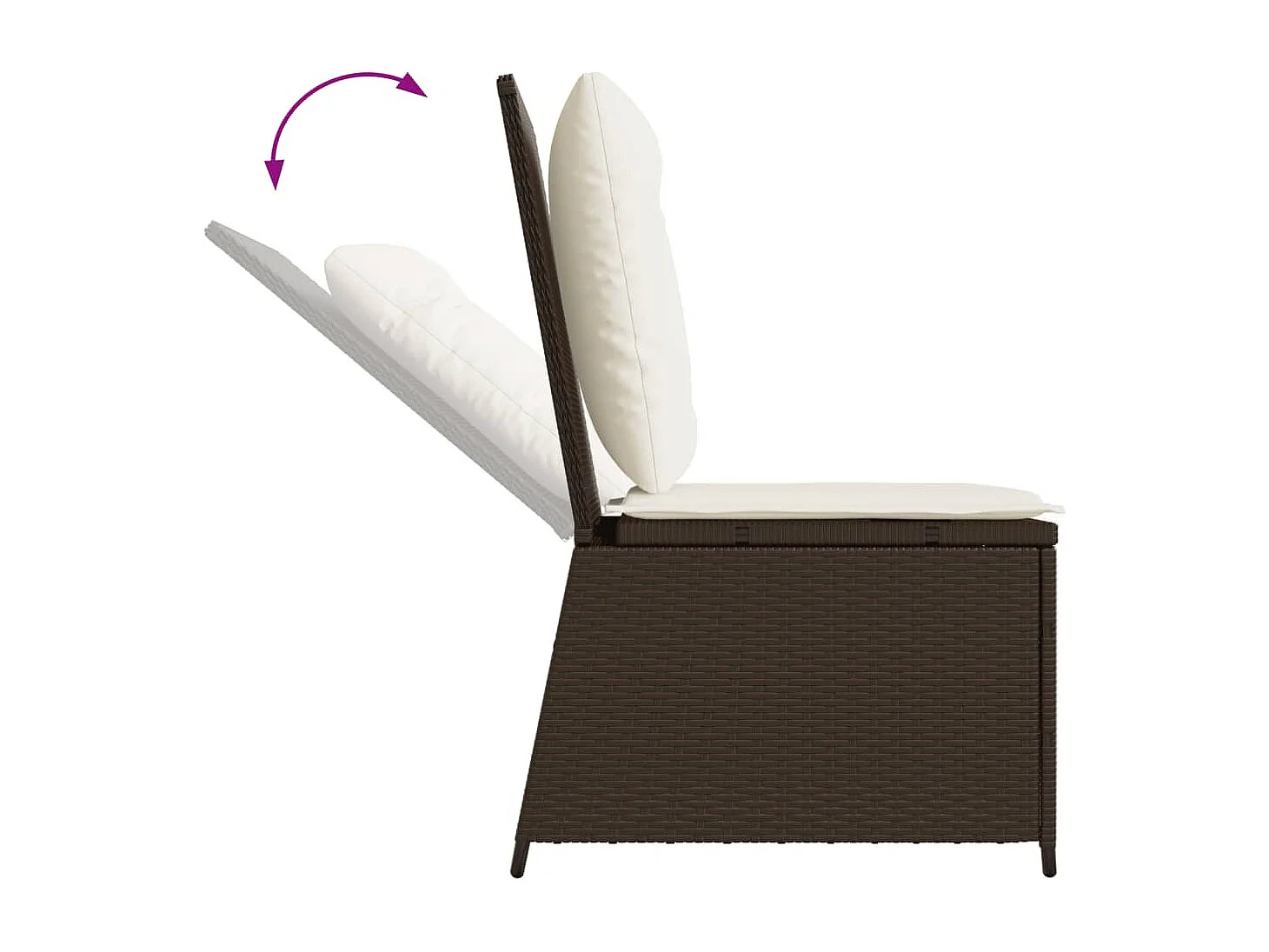 Liegendes Gartensofa mit braunen geflochtenen Harzkissen