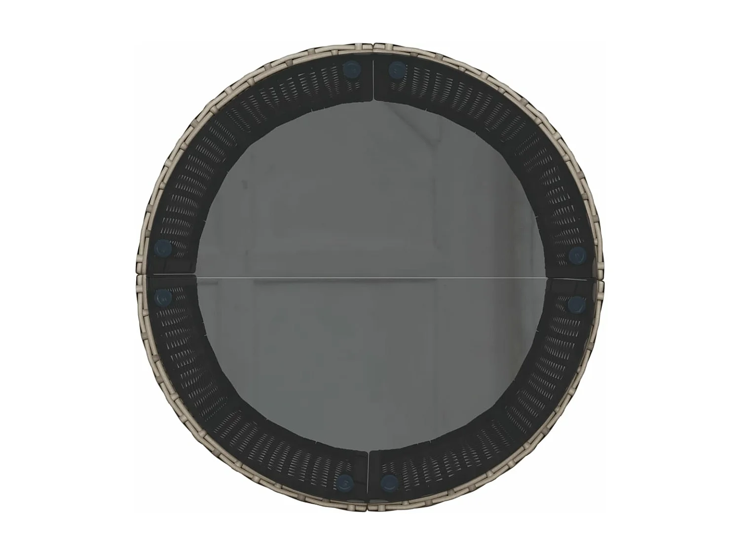 Almofadas de mesa para sofá de jardim meio redondo de resina tecida cinza