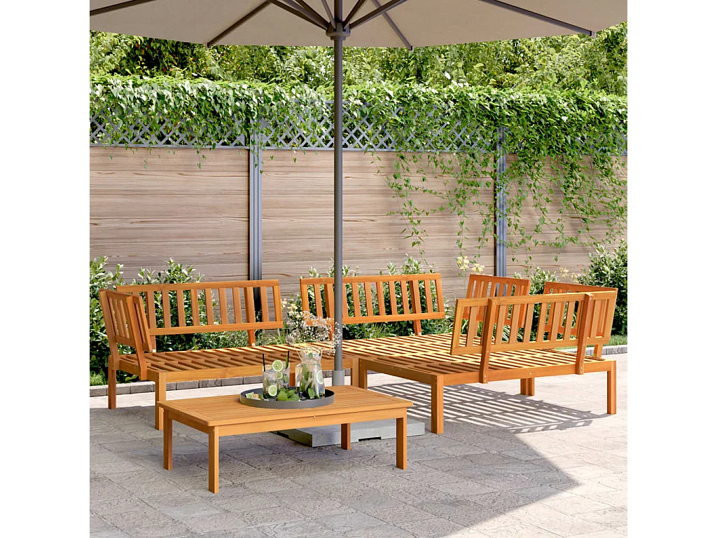 Salon palette de jardin 4 pcs bois d'acacia massif