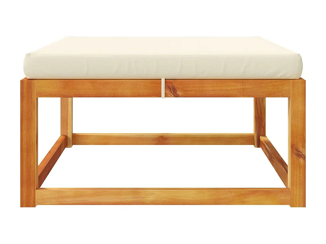 Repose-pied de jardin avec coussins bois massif d'acacia