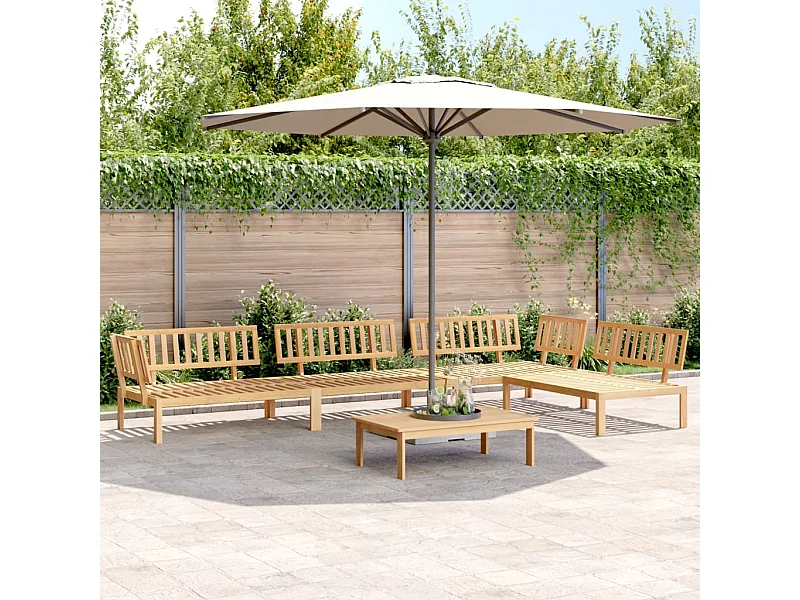 Salotto da giardino per pallet, 5 pezzi, in legno massello di acacia