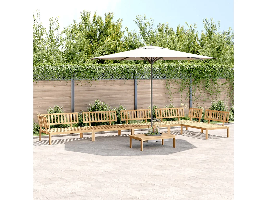 Salotto da giardino per pallet, 6 pezzi, in legno massello di acacia