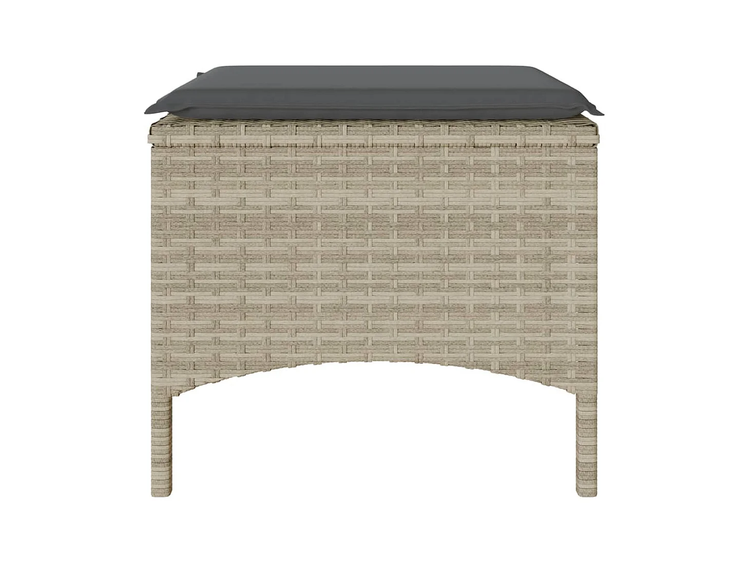 Canapé de jardin 2 places avec table tabourets gris clair rotin