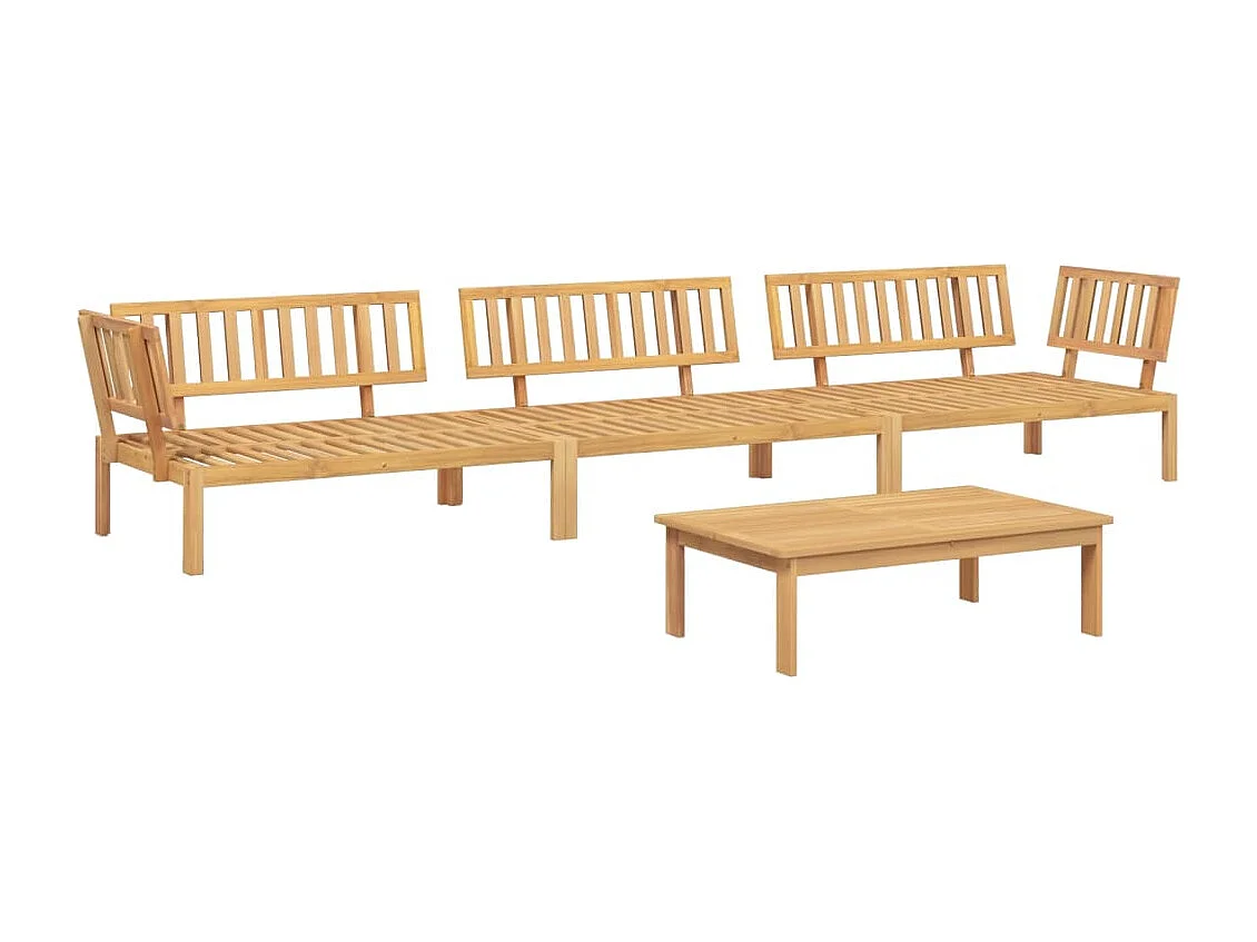 Salotto da giardino per pallet, 4 pezzi, in legno massello di acacia