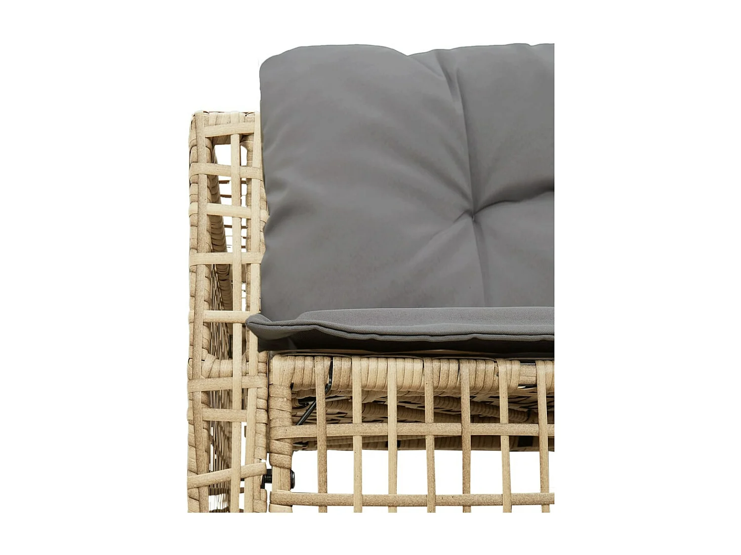 Canapé de jardin et coussins et repose-pied en forme de L rotin