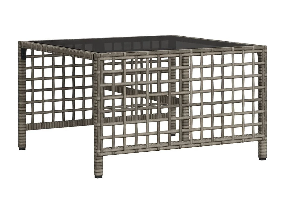 Salon de jardin d'angle avec coussins 3 pcs gris résine tressée