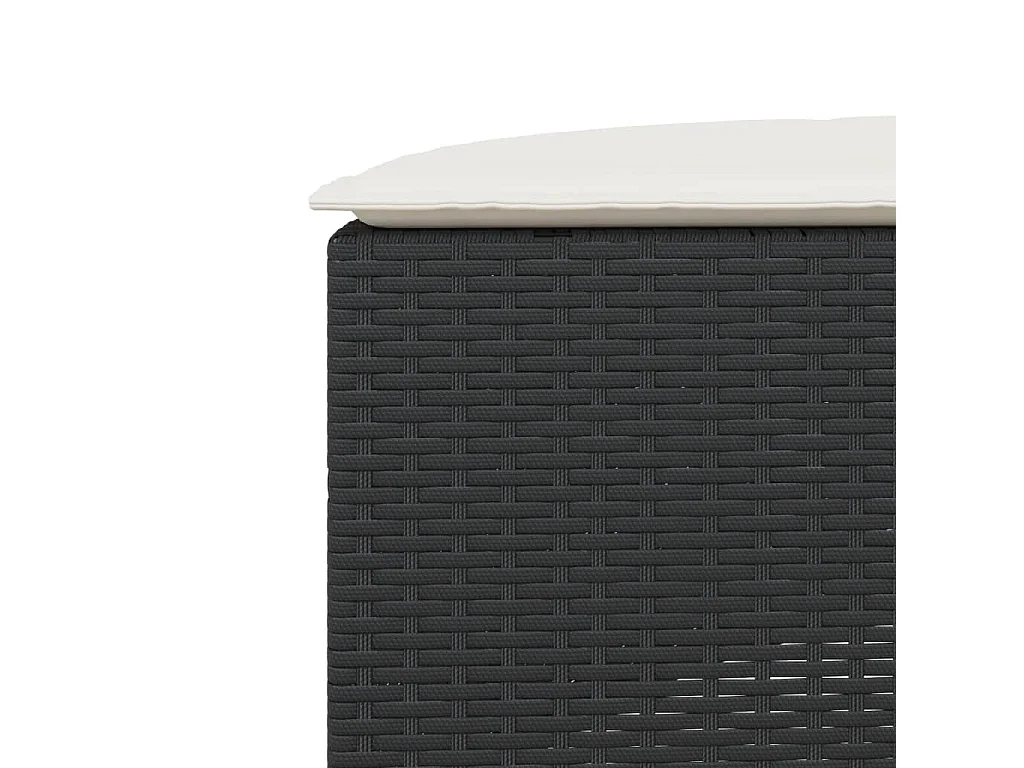 Mobili da giardino 2 pezzi semicircolari in resina intrecciata nera