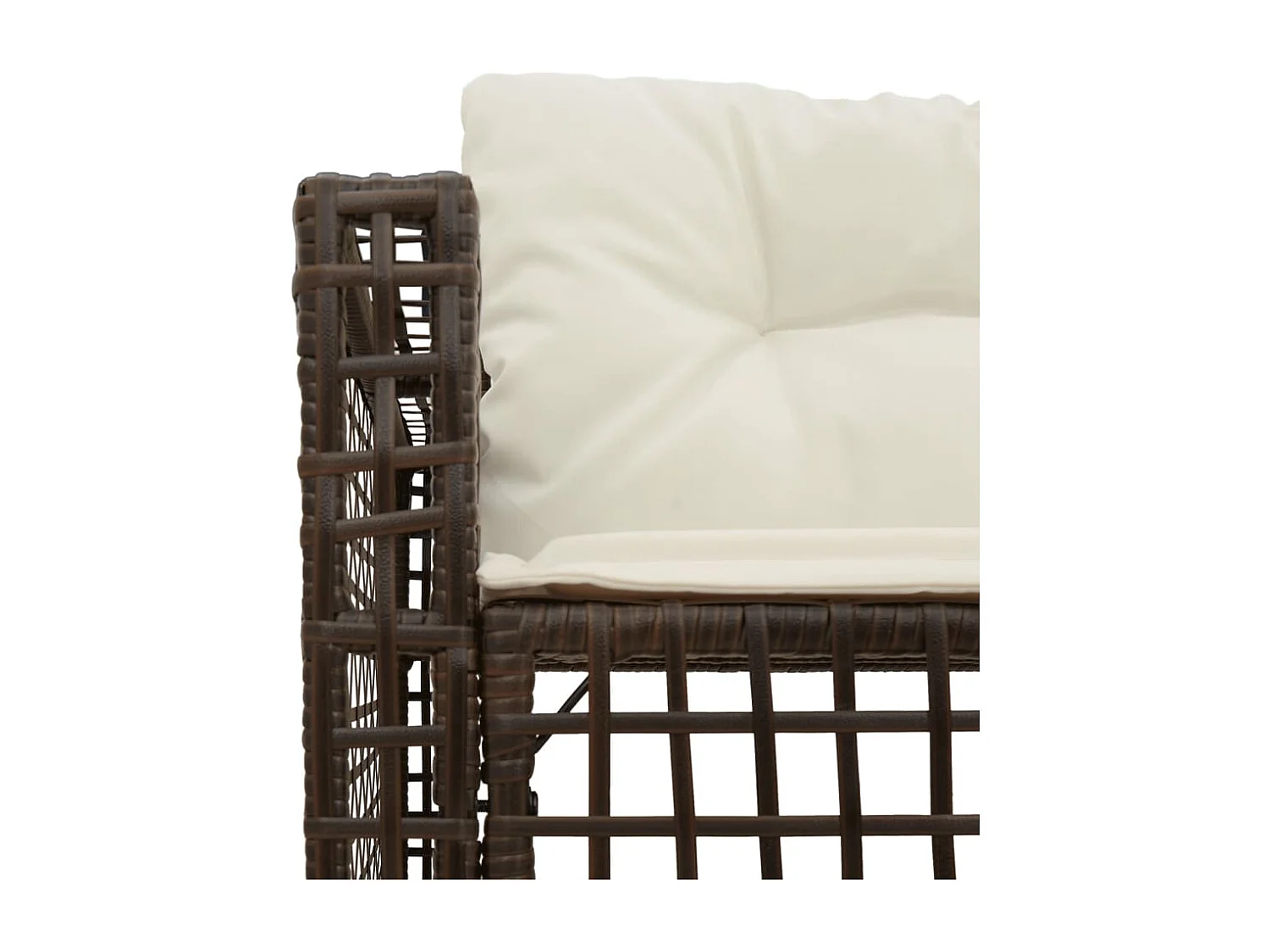 L-förmiges Gartensofa aus Rattan mit Kissen und Fußhocker