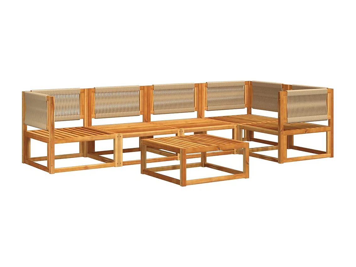 Tuinmeubelen met kussens 6 stuks massief acaciahout