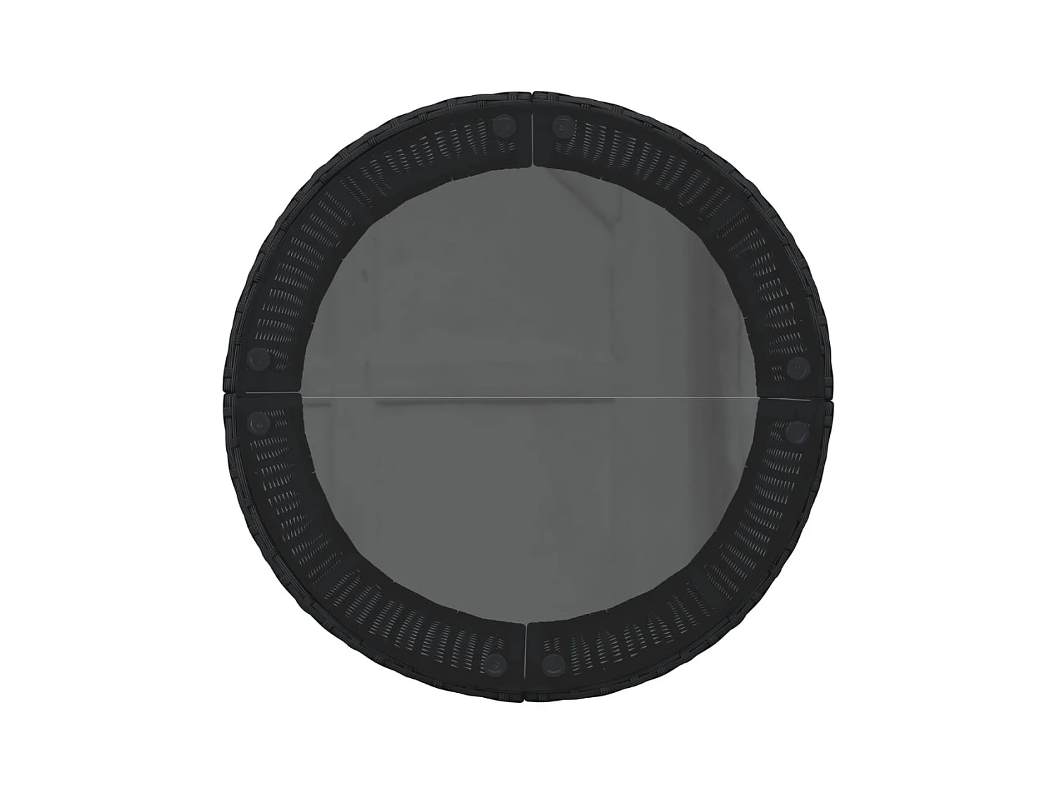 Canapé de jardin avec table coussins rond noir résine tressée