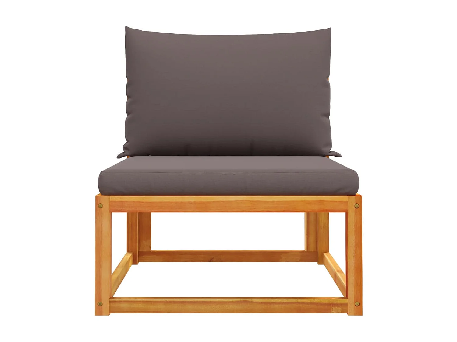 Canapé de jardin sans accoudoirs coussins bois massif d'acacia