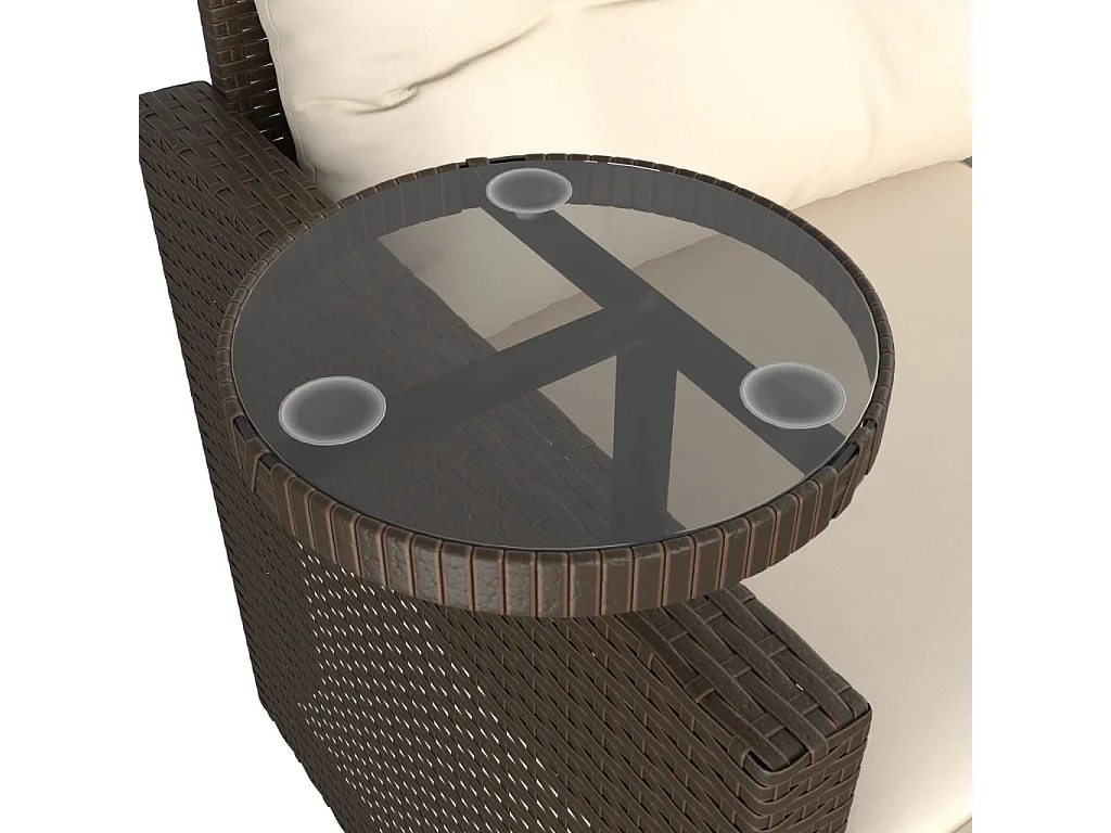 Muebles de jardín con cojines 3 piezas resina tejida marrón