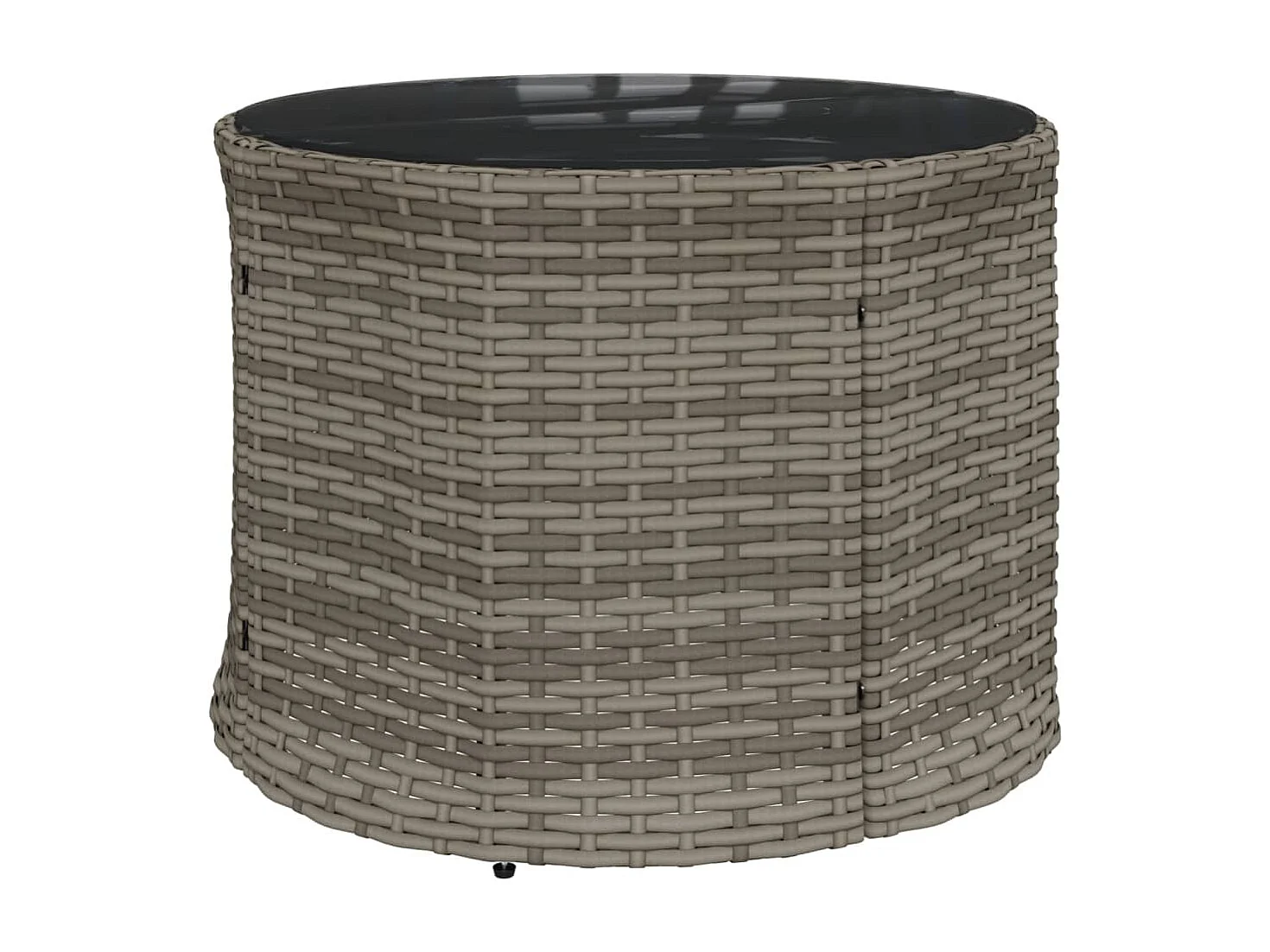 Almofadas de mesa para sofá de jardim meio redondo de resina tecida cinza