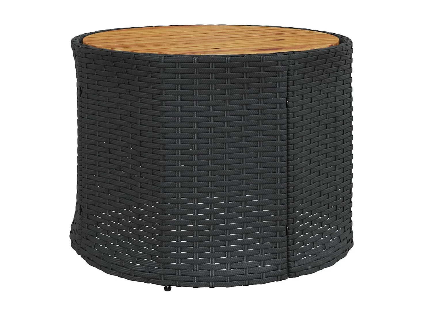 Mobili da giardino 3 pezzi semicircolari in resina intrecciata nera