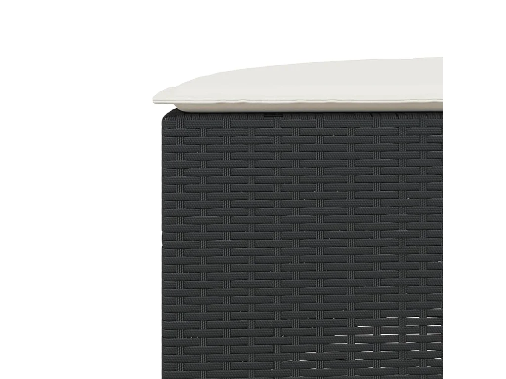 Mobili da giardino 3 pezzi semicircolari in resina intrecciata nera