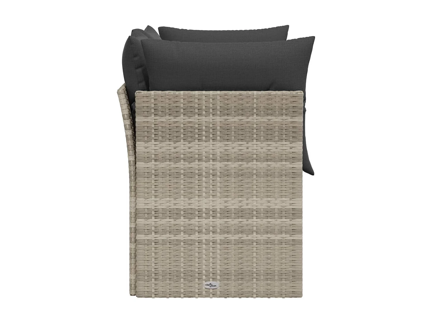 Sofá de jardín de 2 plazas y cojines de resina trenzada gris claro