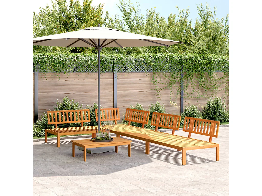 Garten-Palettenlounge 5 Stück aus massivem Akazienholz