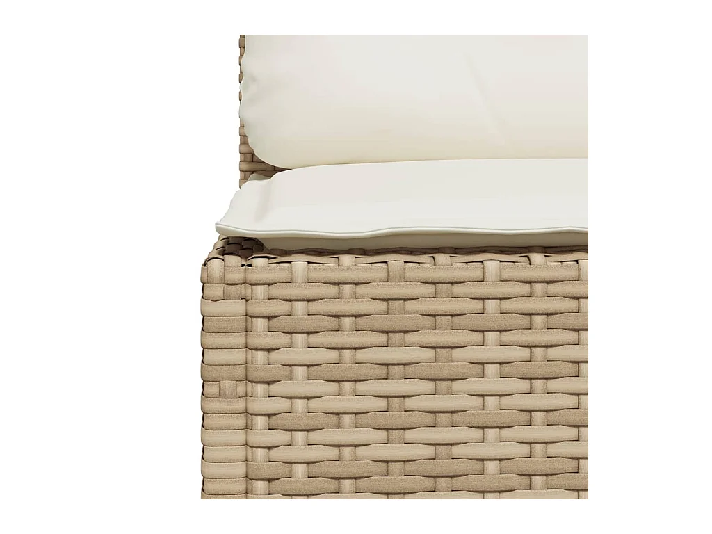 Tuinbank zonder armleuningen beige geweven harskussens